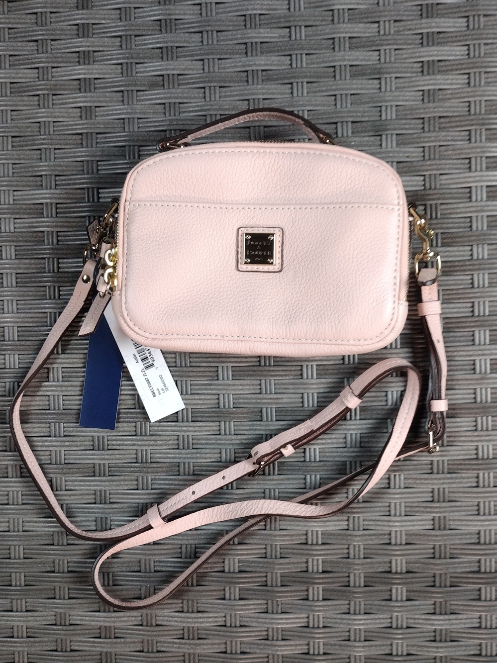 Dooney & Bourke Light Pink Pebbled Leather Crossbody Bag